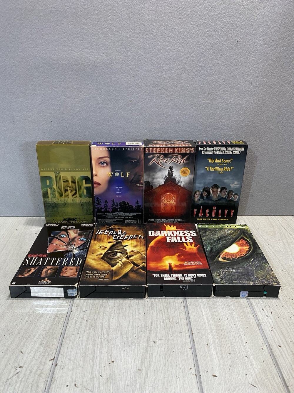 Horror Sci-Fi Monster VHS Lot 8 Tapes The Ring Wolf Jeepers Creepers The Faculty